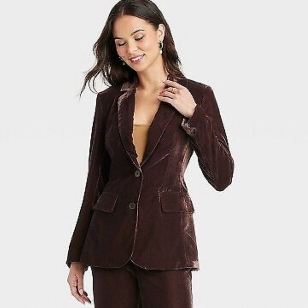 VELVET CHOCOLATE BROWN WOMEN’S XS NWTS BLAZER JACKET - A New Day - Soft 💕